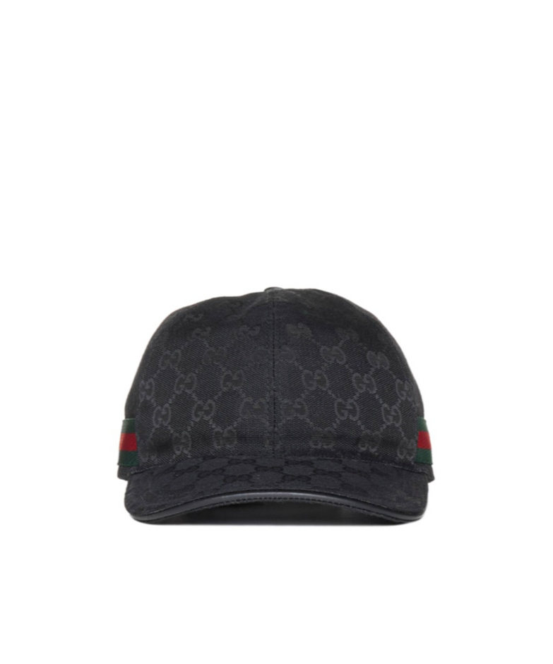 Gucci Cotton Blend Gg Hat With Web Ribbon In Blue