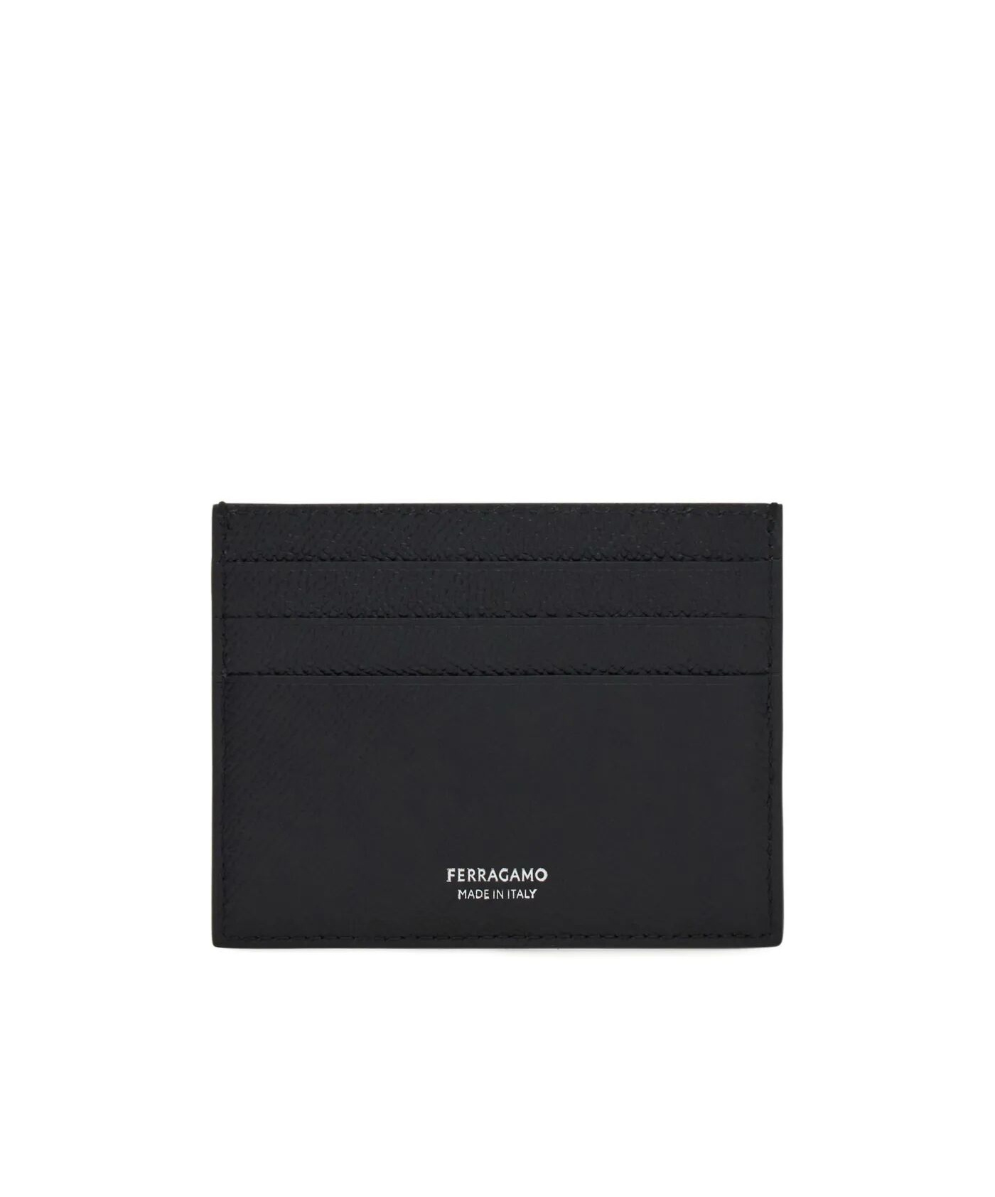 Ferragamo Gancio Print Textured Leather Card Case In Brown