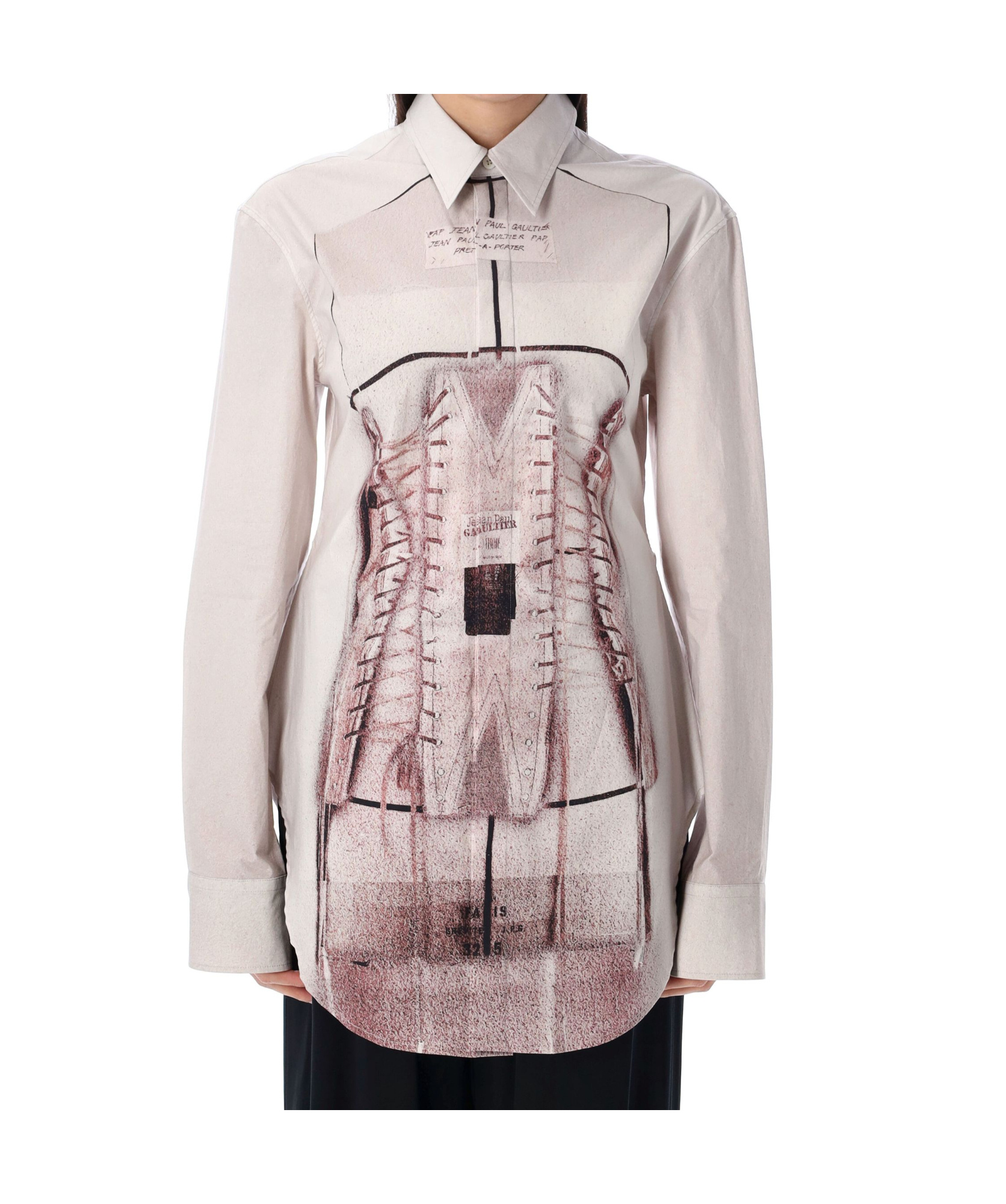 Shop Jean Paul Gaultier Trompe L'oeil Corset Shirt In Nude