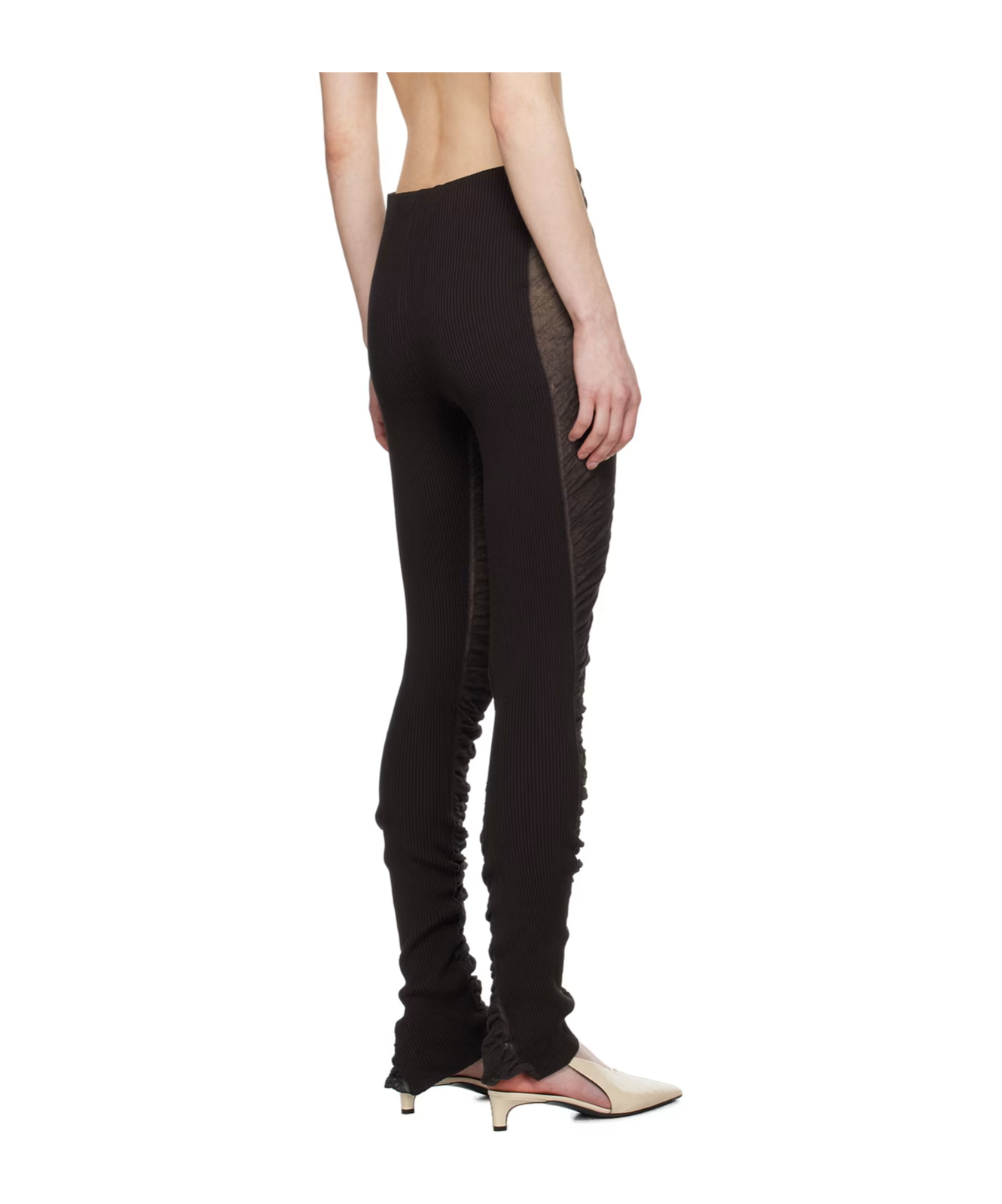 Issey Miyake Ambious Pleated Leggings In Black