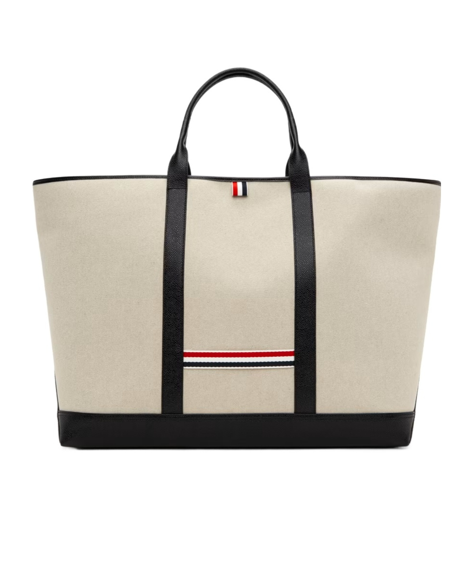 Thom Browne Rwb-stripe Tote Bag In Nude