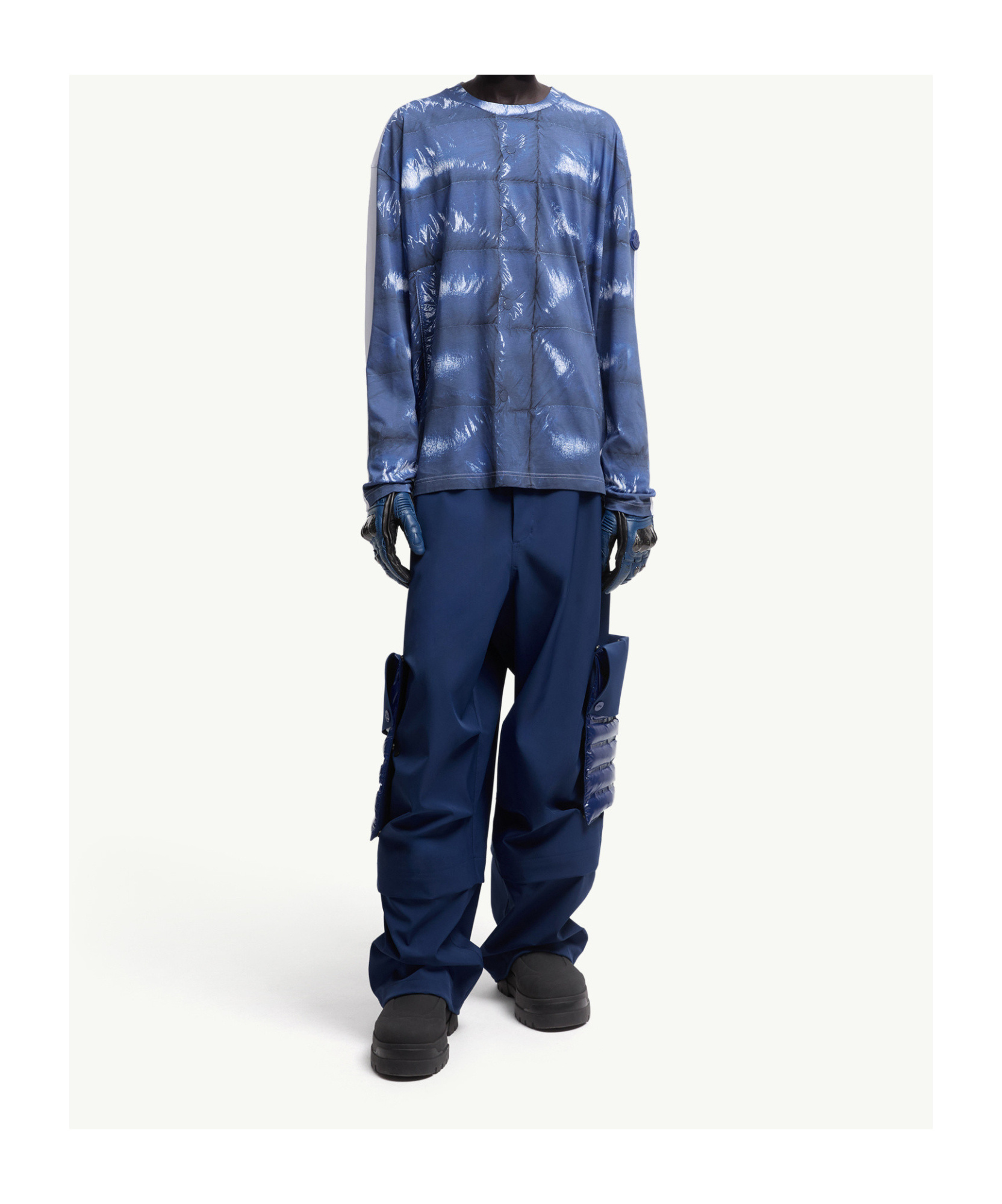 Moncler Long-sleeved T-shirt In Blue
