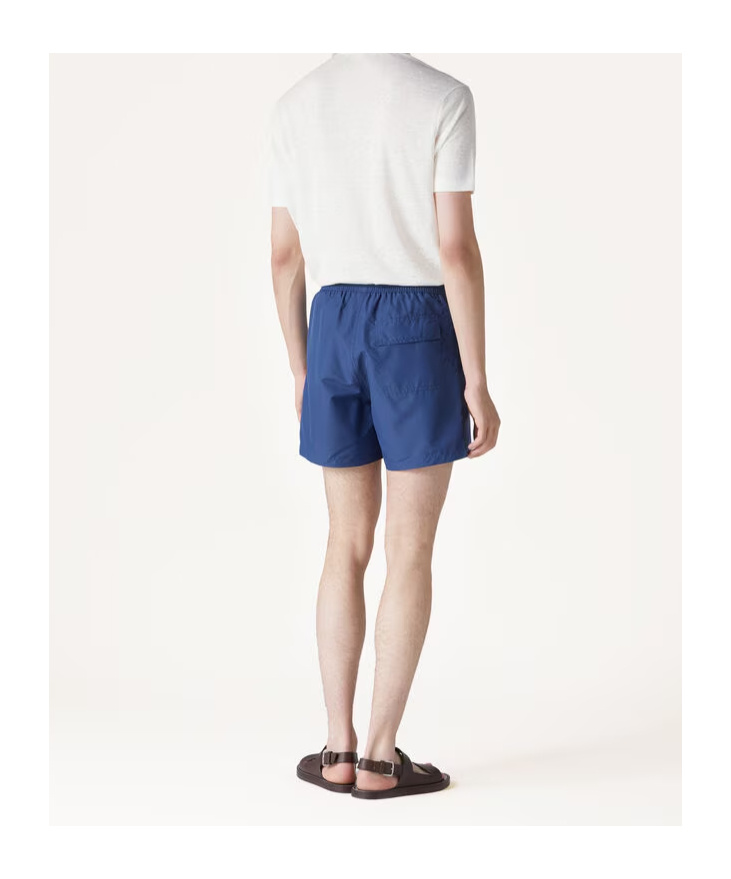 LORO PIANA ELASTIC WAIST-EDGE BEACH SHORTS