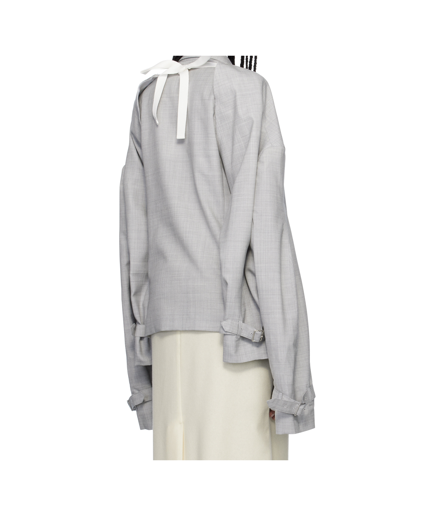 Shop Comme Des Garçons Wool Tropical Blazer In Gray