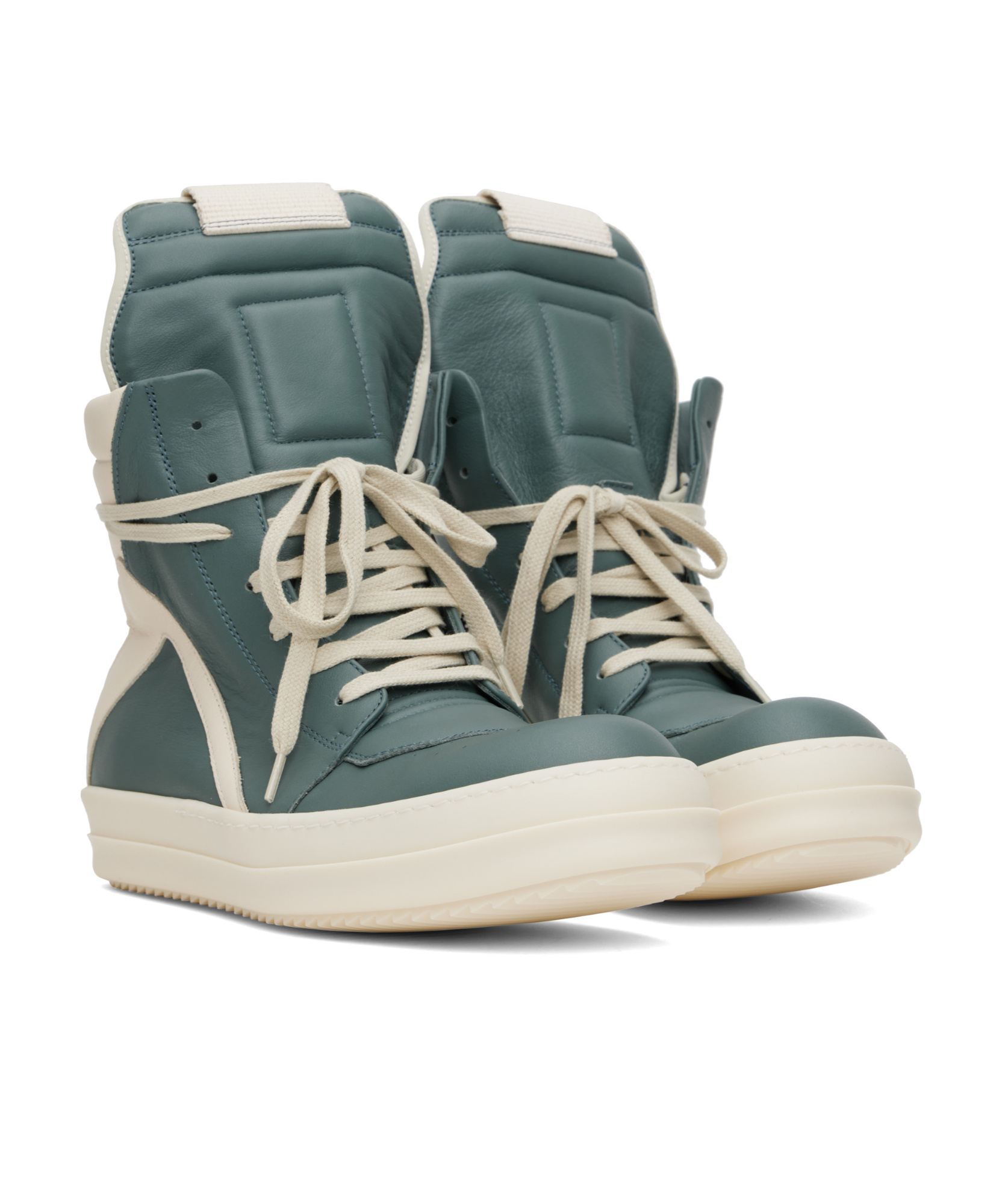Rick Owens Lace-up High-top Sneakers In Green