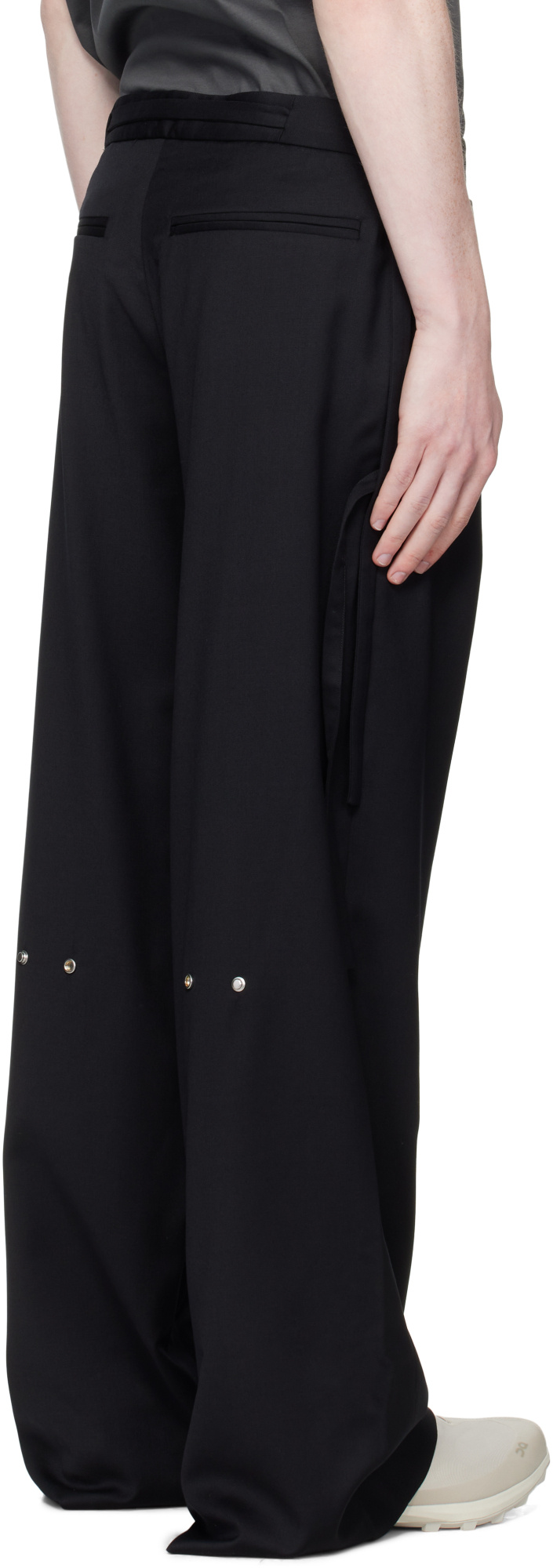 Heliot Emil Spectra Tie-fastening Tailored Trousers In Black