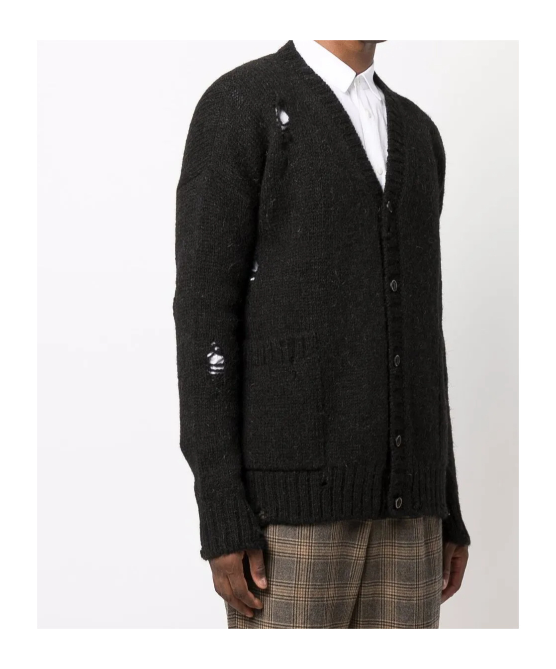 Uma Wang Long-sleeved Knitted Cardigan In Black
