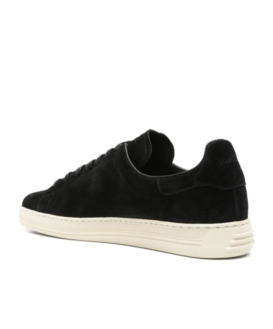Tom Ford Suede Low-top Sneakers Warwick Silhouette Toe Rubber Sole In Black
