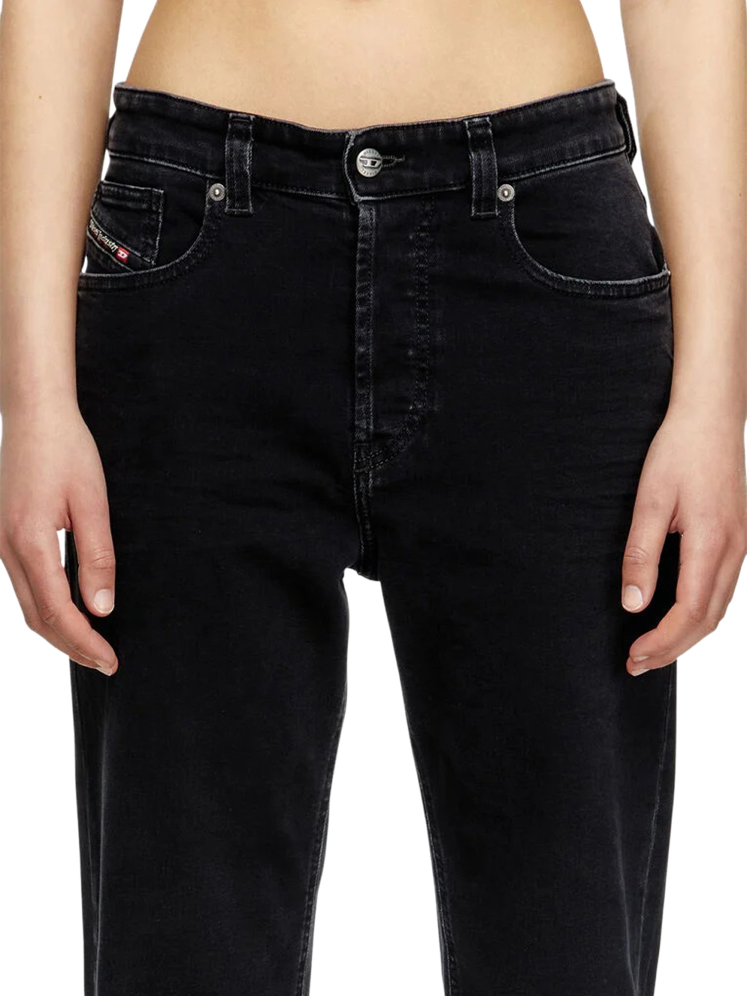 Diesel Jeans With Belt Loops In Black
