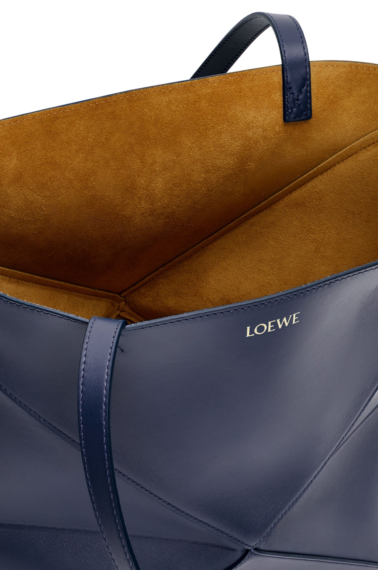 Loewe Women Puzzle Fold Mini Leather Tote In Blue
