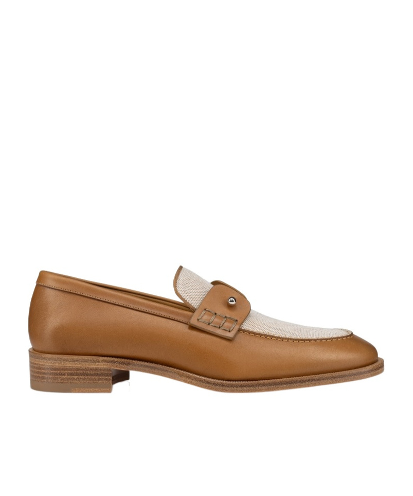 Christian Louboutin Round Head Loafer Shoes In Brown