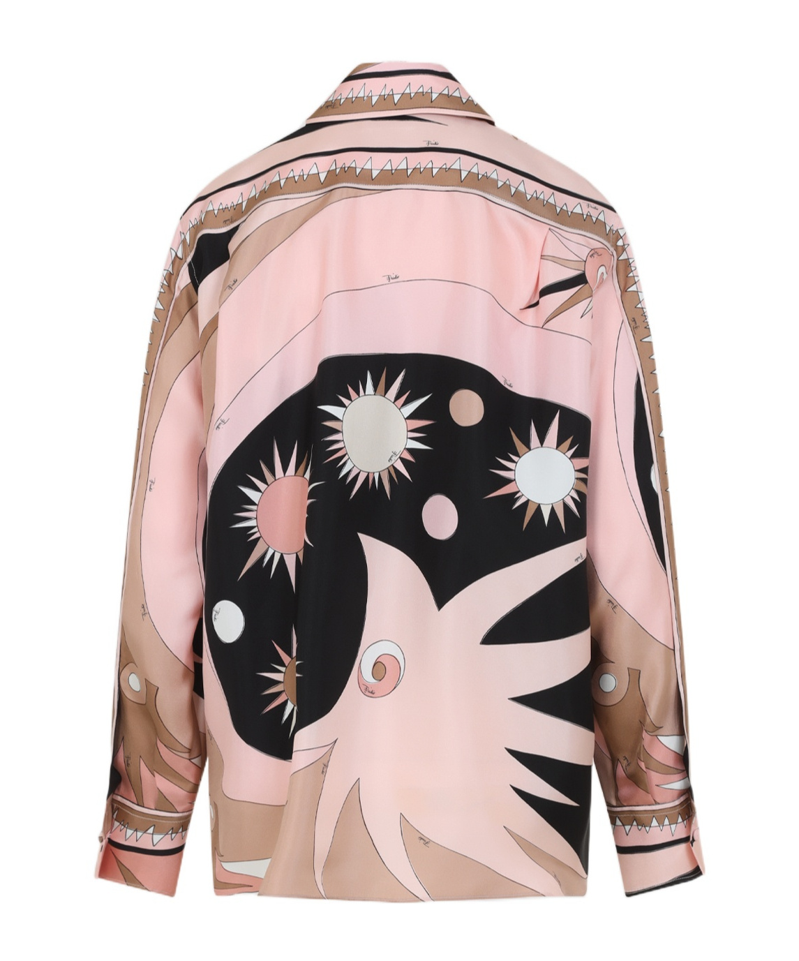 Pucci Stella Print Silk Oversized Shirt In Nude