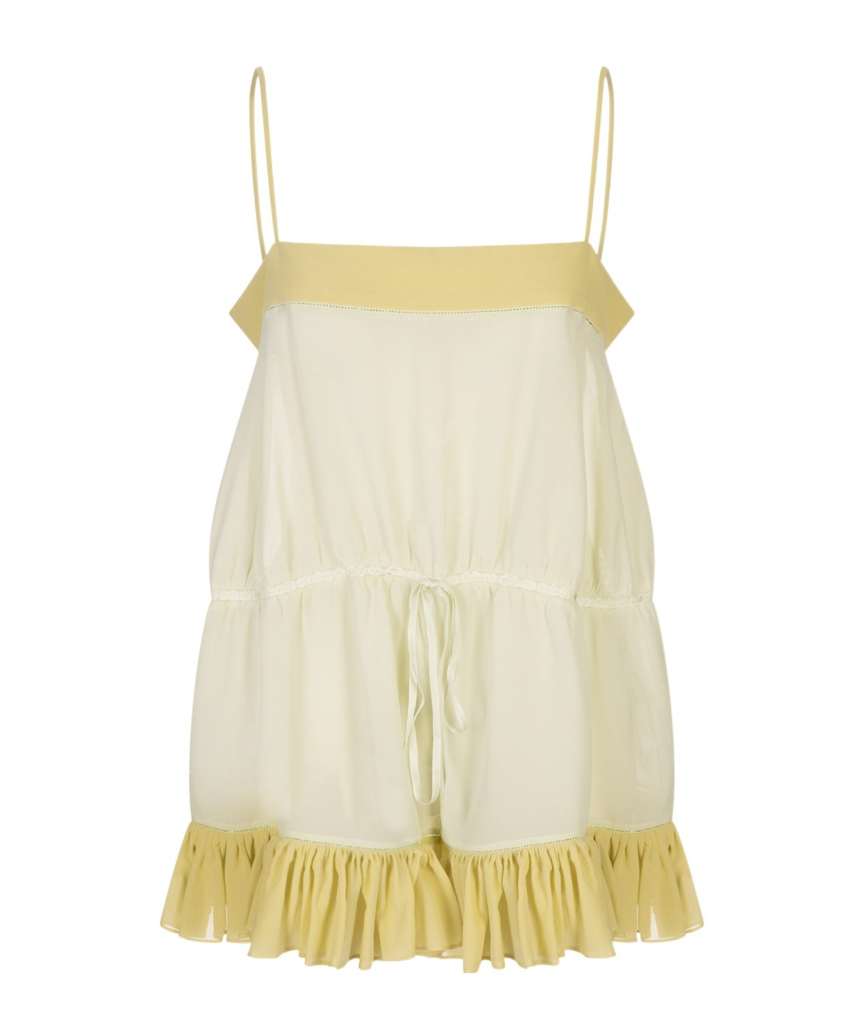 Chloé Ruffled Spaghetti Strap Dress In Brown