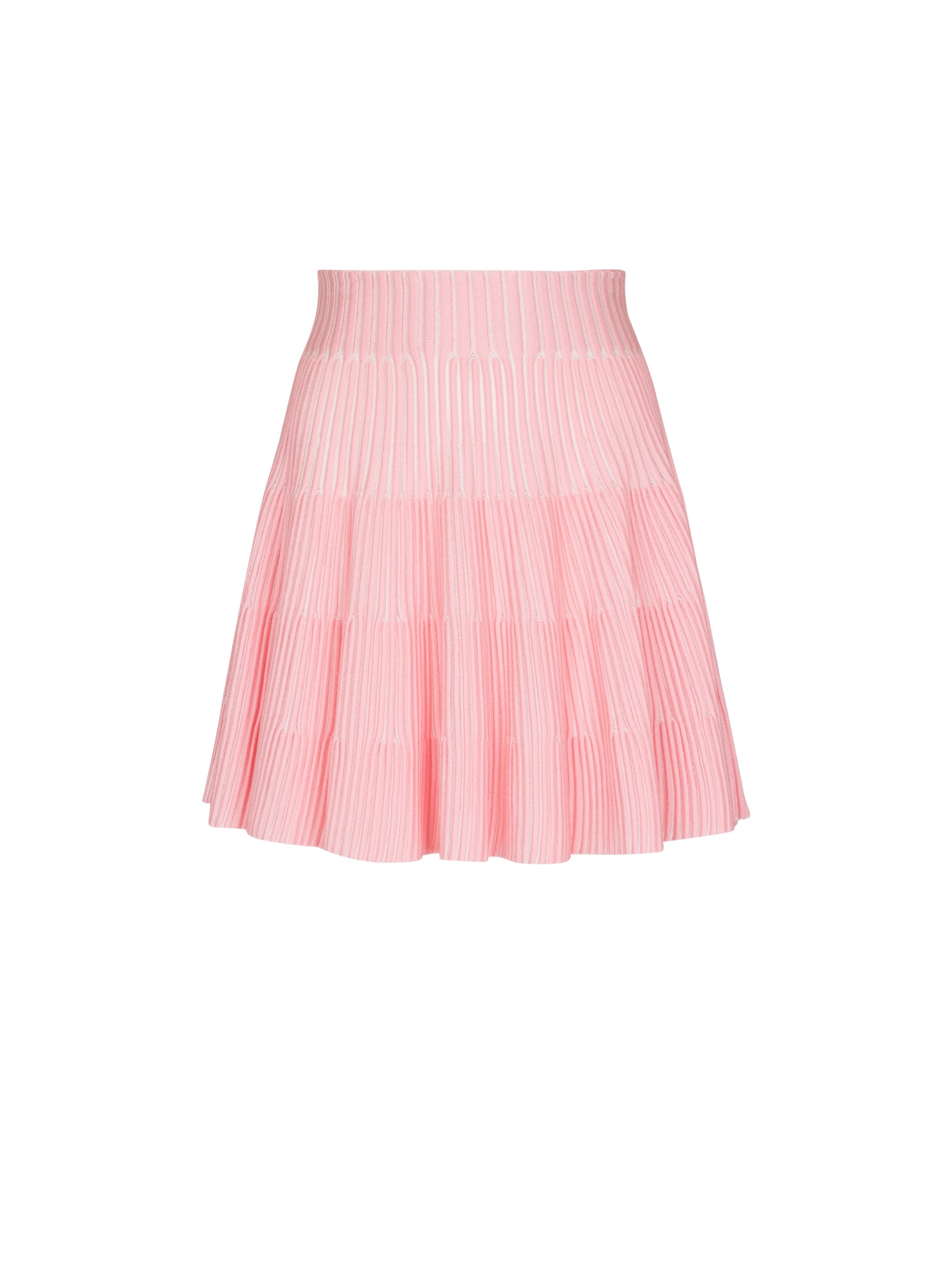 Balmain A-line Textured Knit Skirt