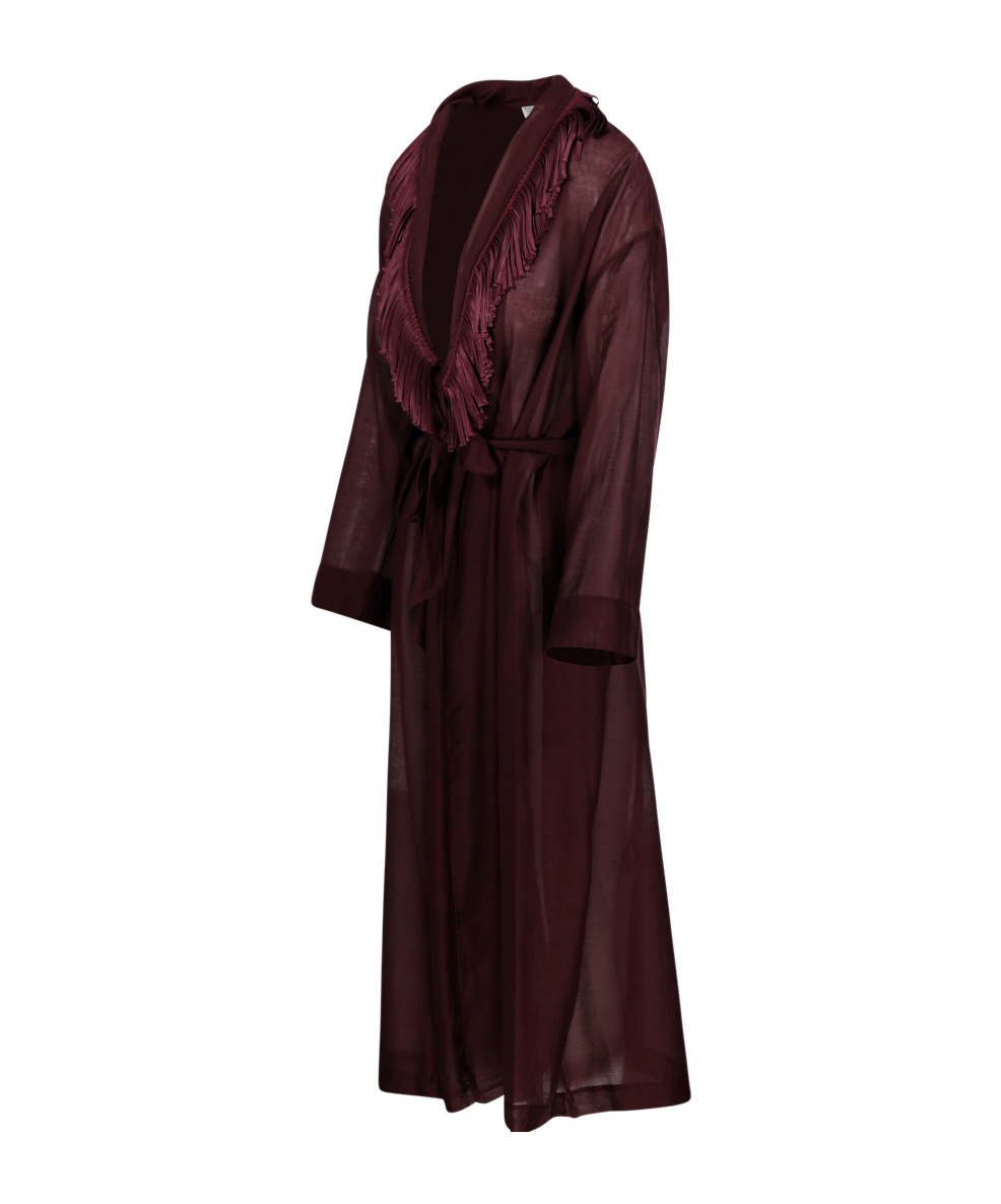FORTE FORTE V-NECK FRINGE COTTON SILK DRESS 