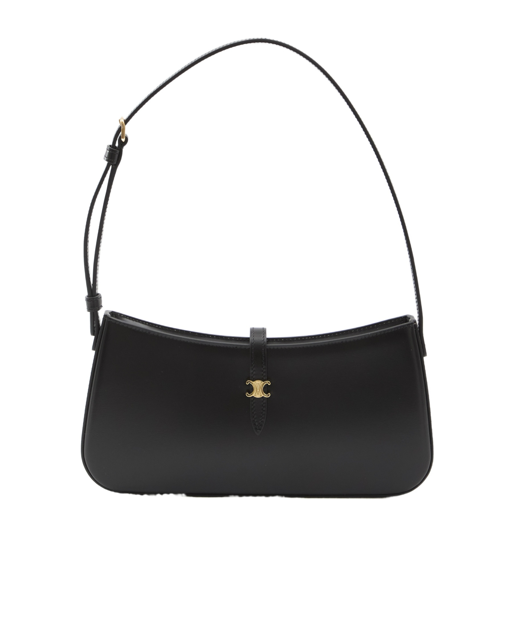 Celine Zipper Shoulder Bag In Black