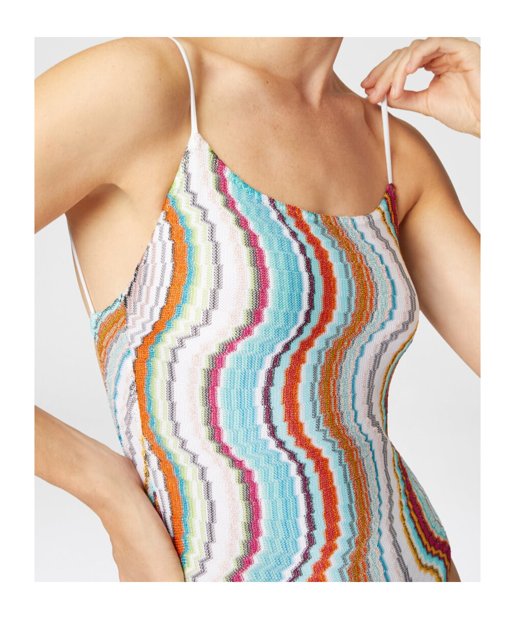 Shop Missoni Patterned Swimsuit In Multicolor