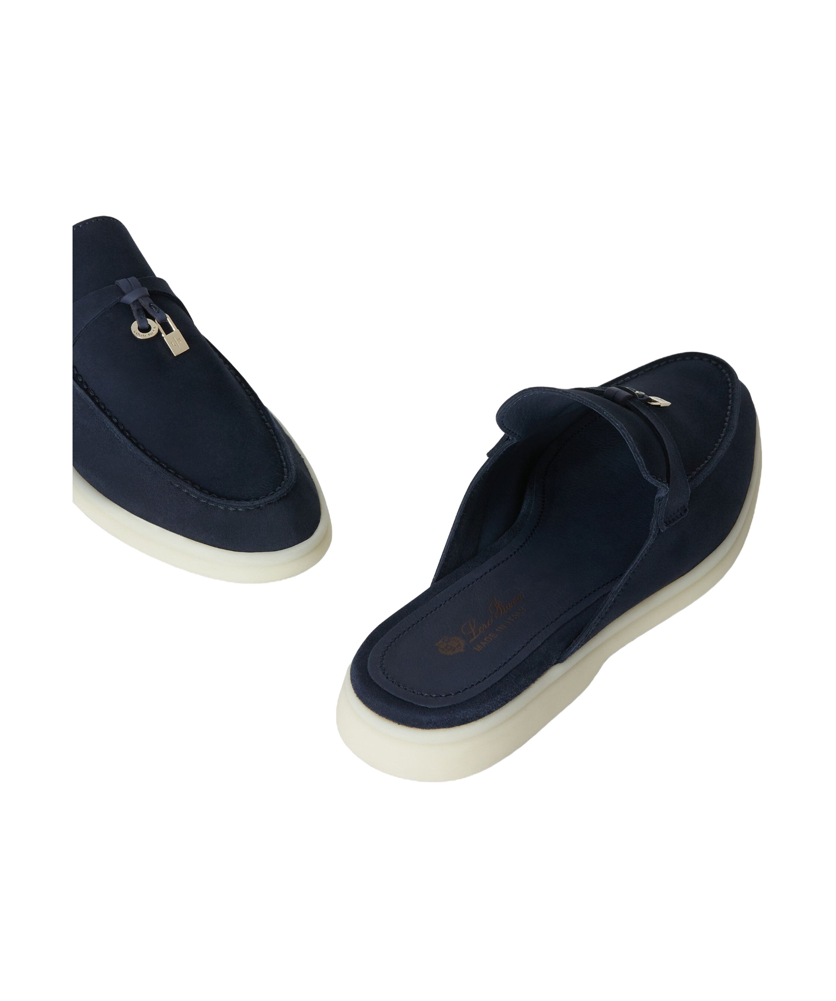 Loro Piana Babouche Charms Slip-on Flat Shoes In Blue