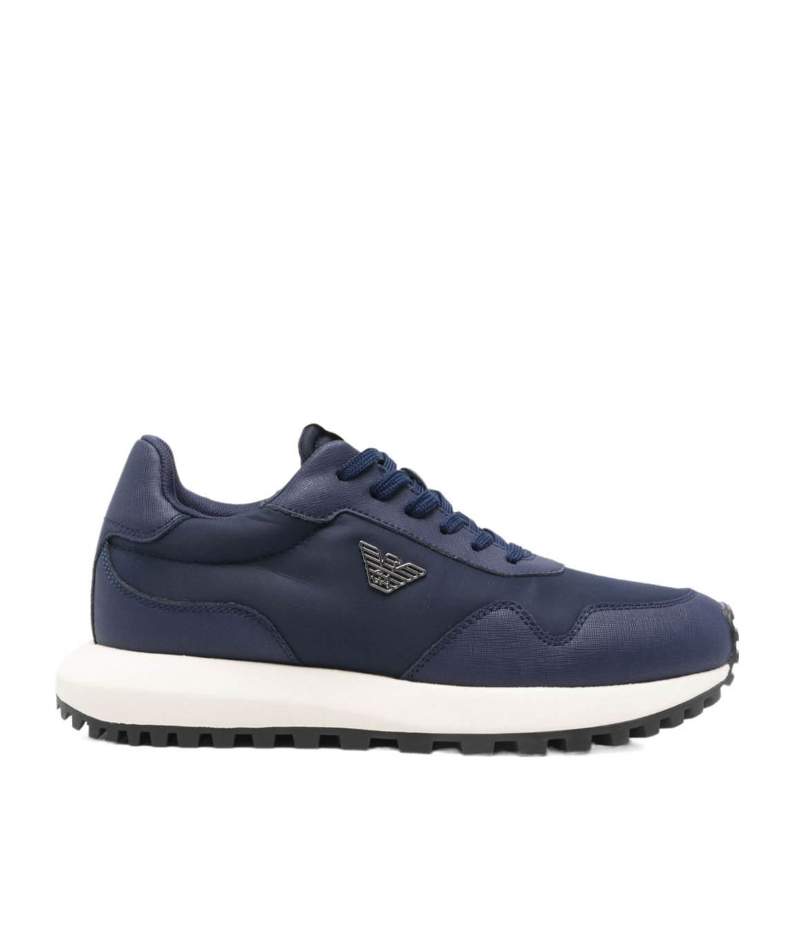 Emporio Armani Logo-plaque Trainers In Blue