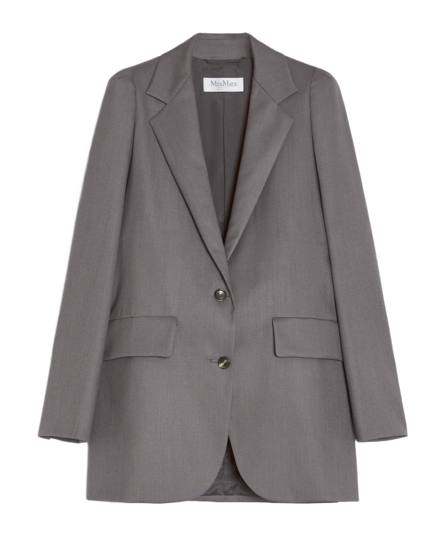 Max Mara Long-sleeved Suit Coat In Gray