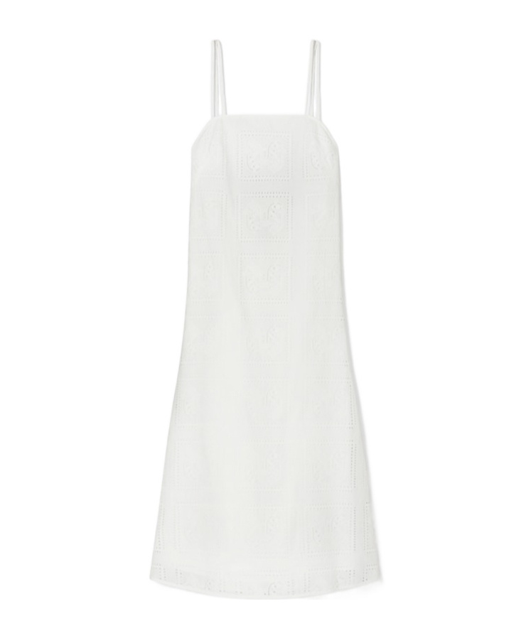 Tory Burch Cotton Eyelet Mini-dress In White