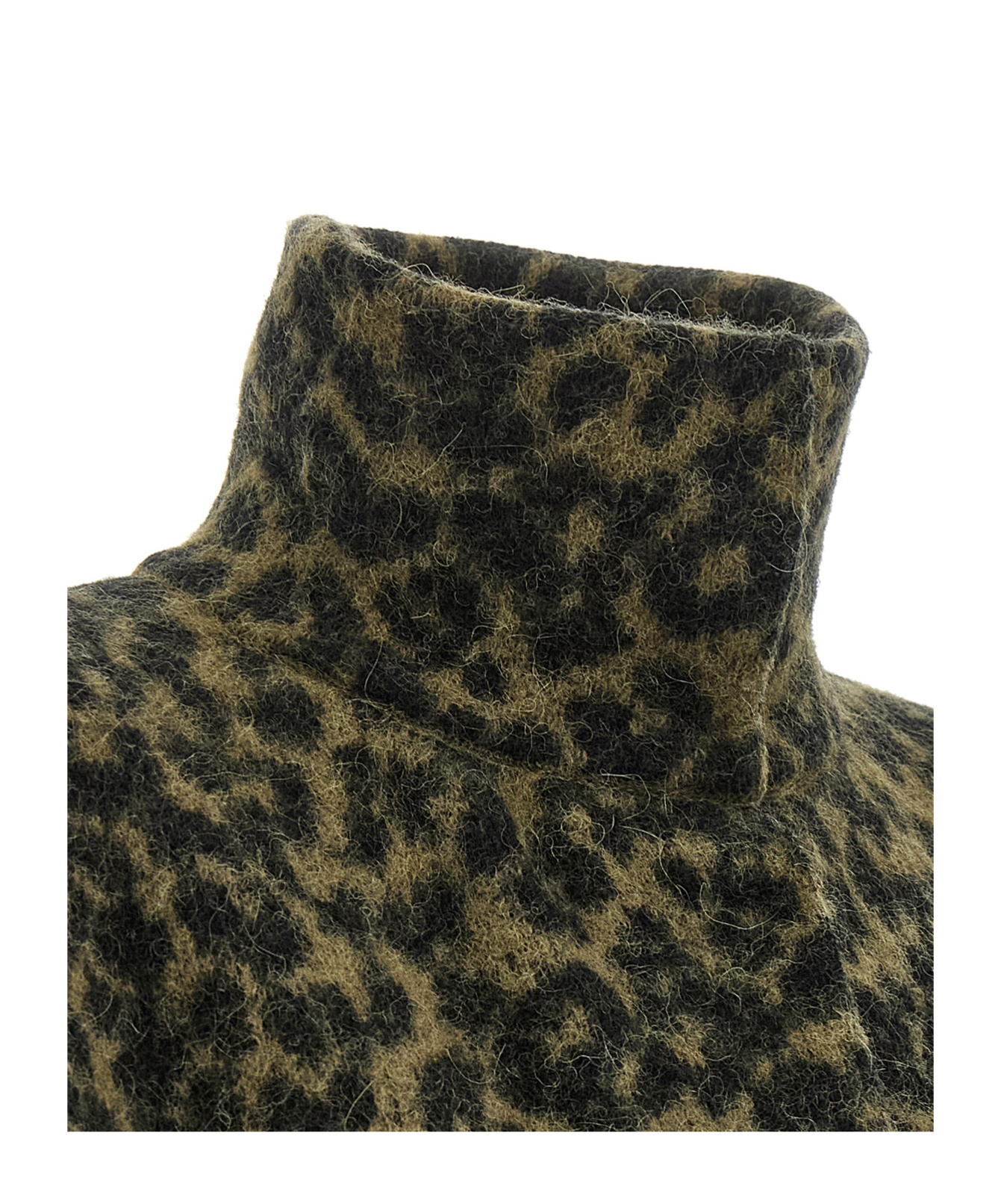 Nude Long Animal Print Wool Blend Coat In Animal Print