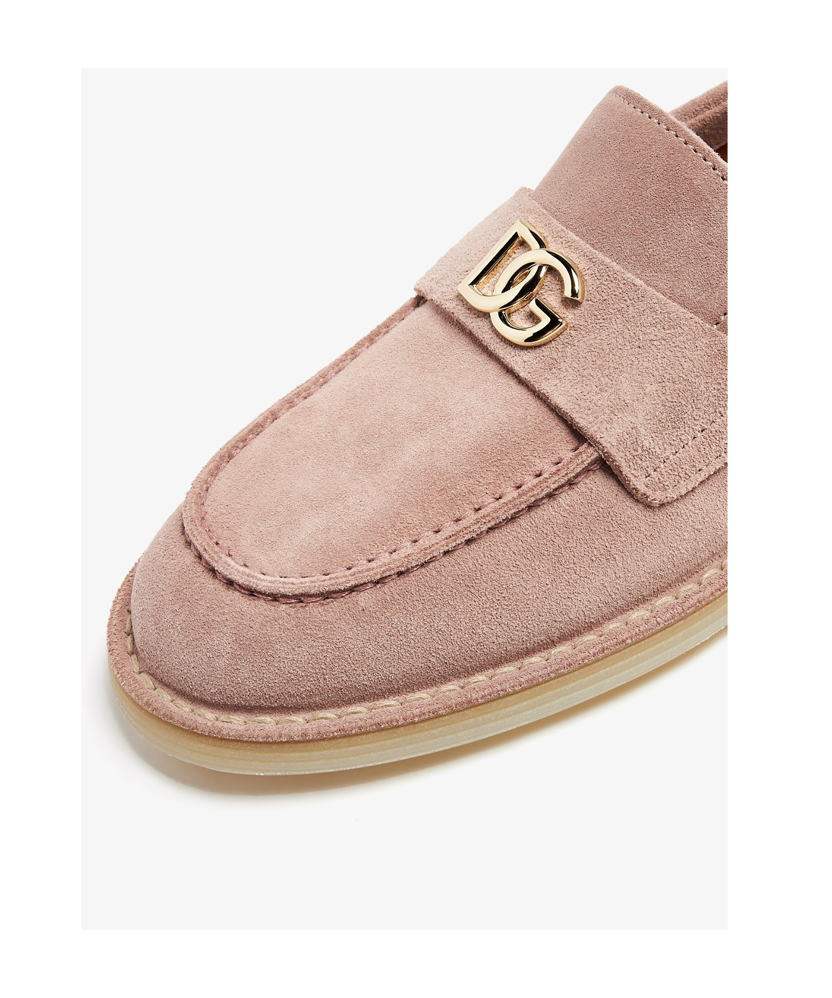 Dolce & Gabbana Suede Leather Moccas In Nude