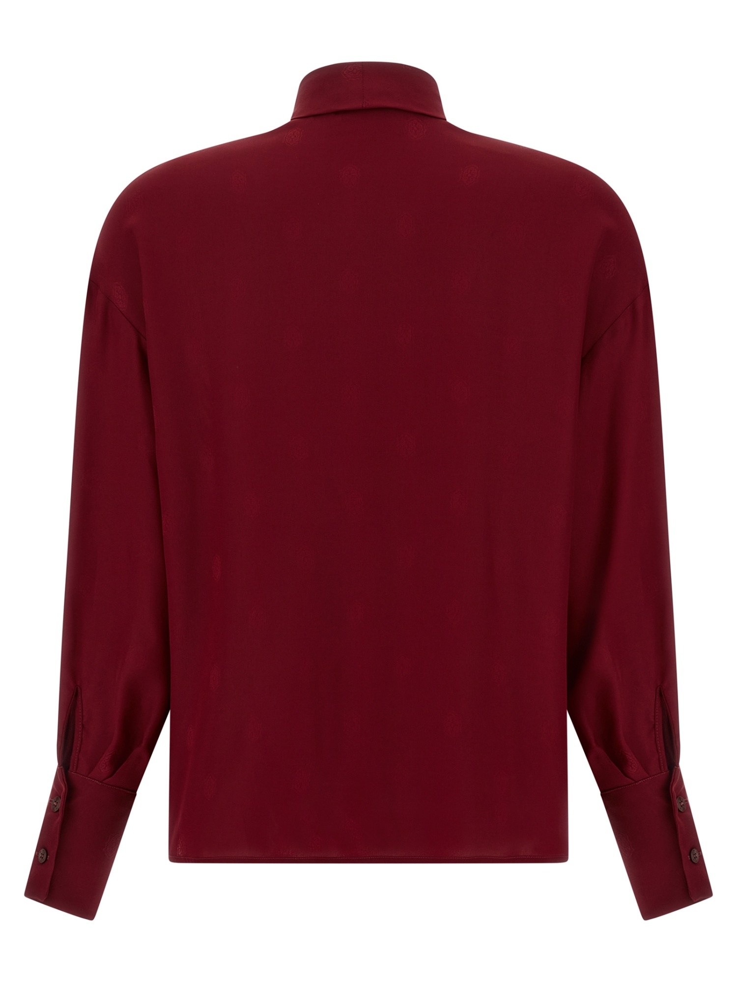 Etro Pussy-bow Silk-jacquard Blouse In Red