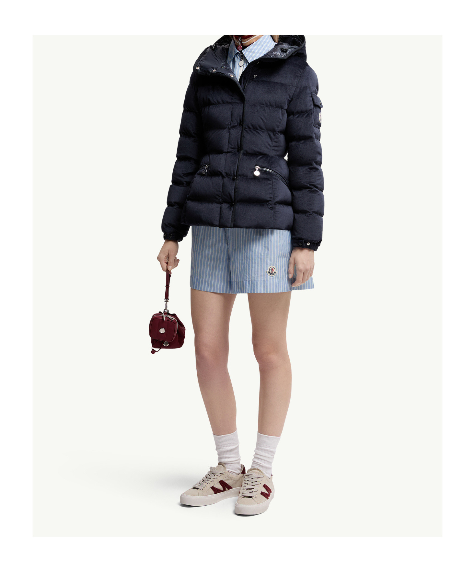Moncler Hooded Puffer Jacket In Blue