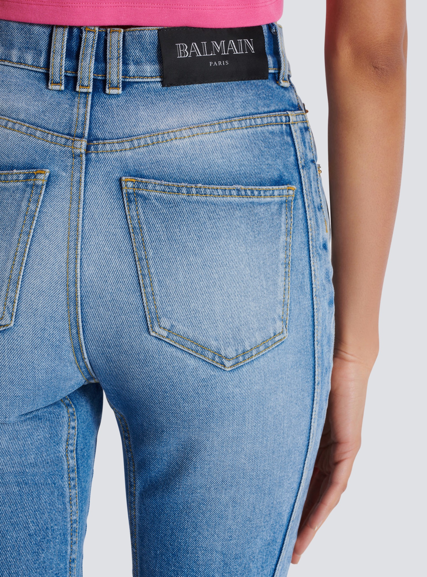 Balmain High-rise Slim-cut Jeans In Blue