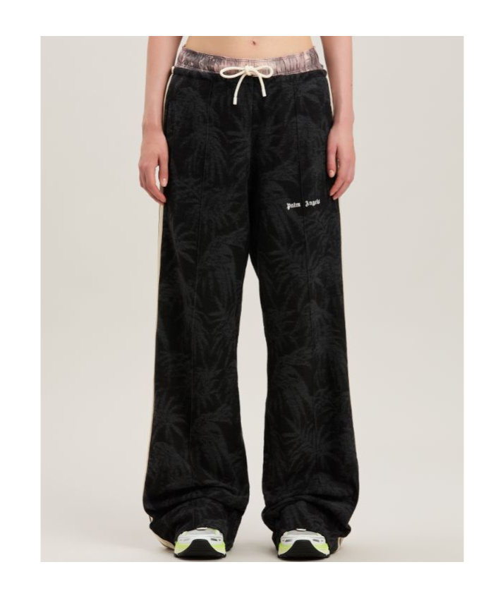 Palm Angels Jacquared Palms Track Pants In Black