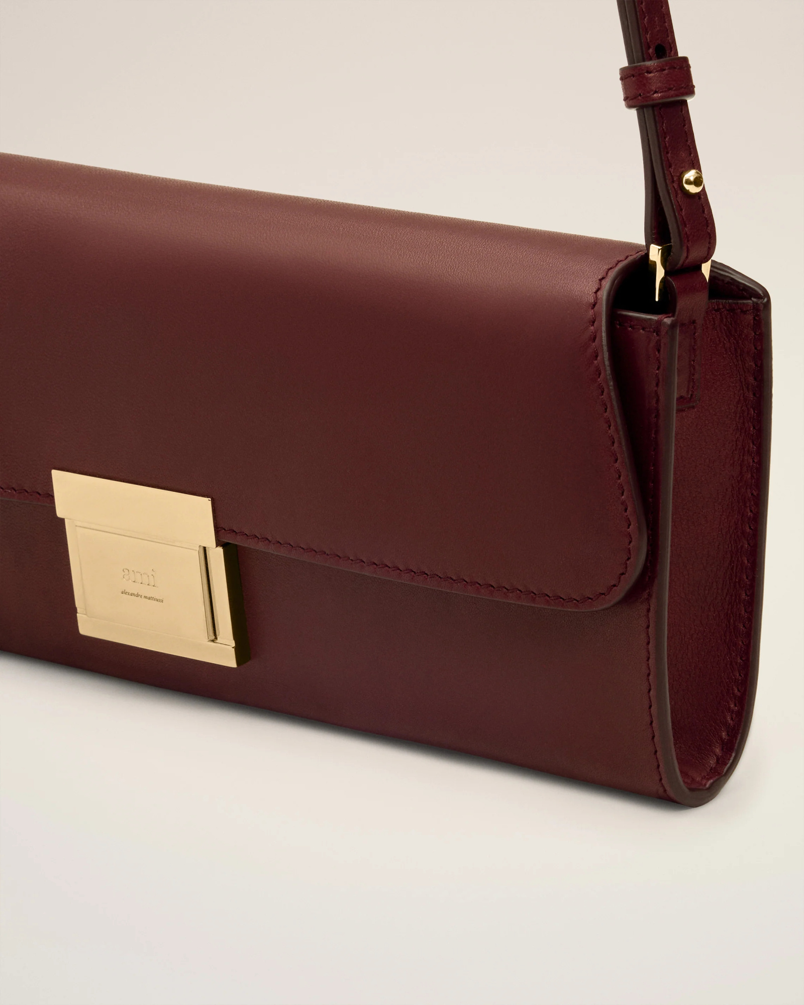 Ami Alexandre Mattiussi Flap Shoulder Bag In Brown