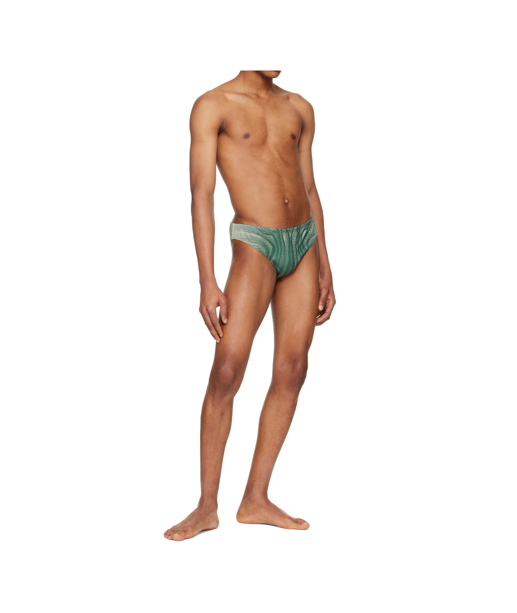 Jean Paul Gaultier Blue 'the Spirale' Swim Briefs In Red