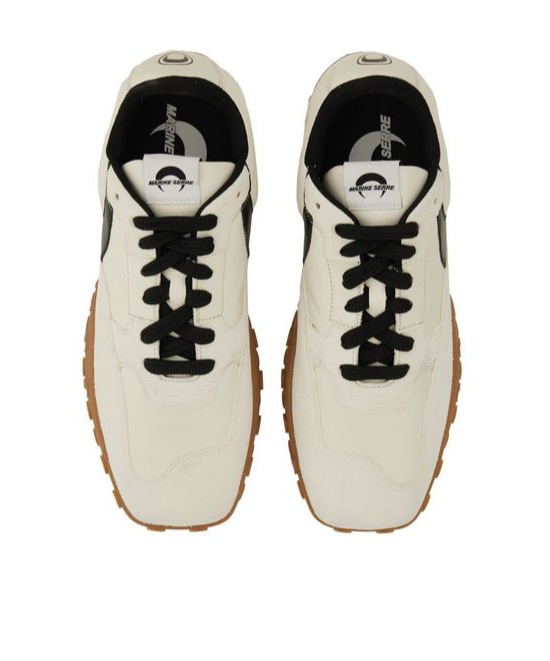 Marine Serre Beige Metal Free Leather Ms Rise Ii Sneakers In White