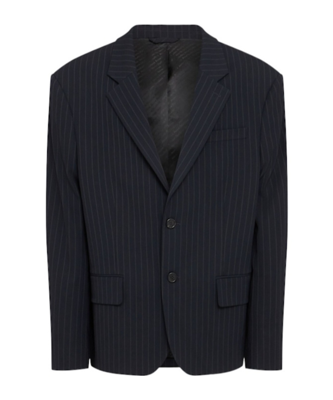 Acne Studios Pinstripe Viscose Jacket In Black