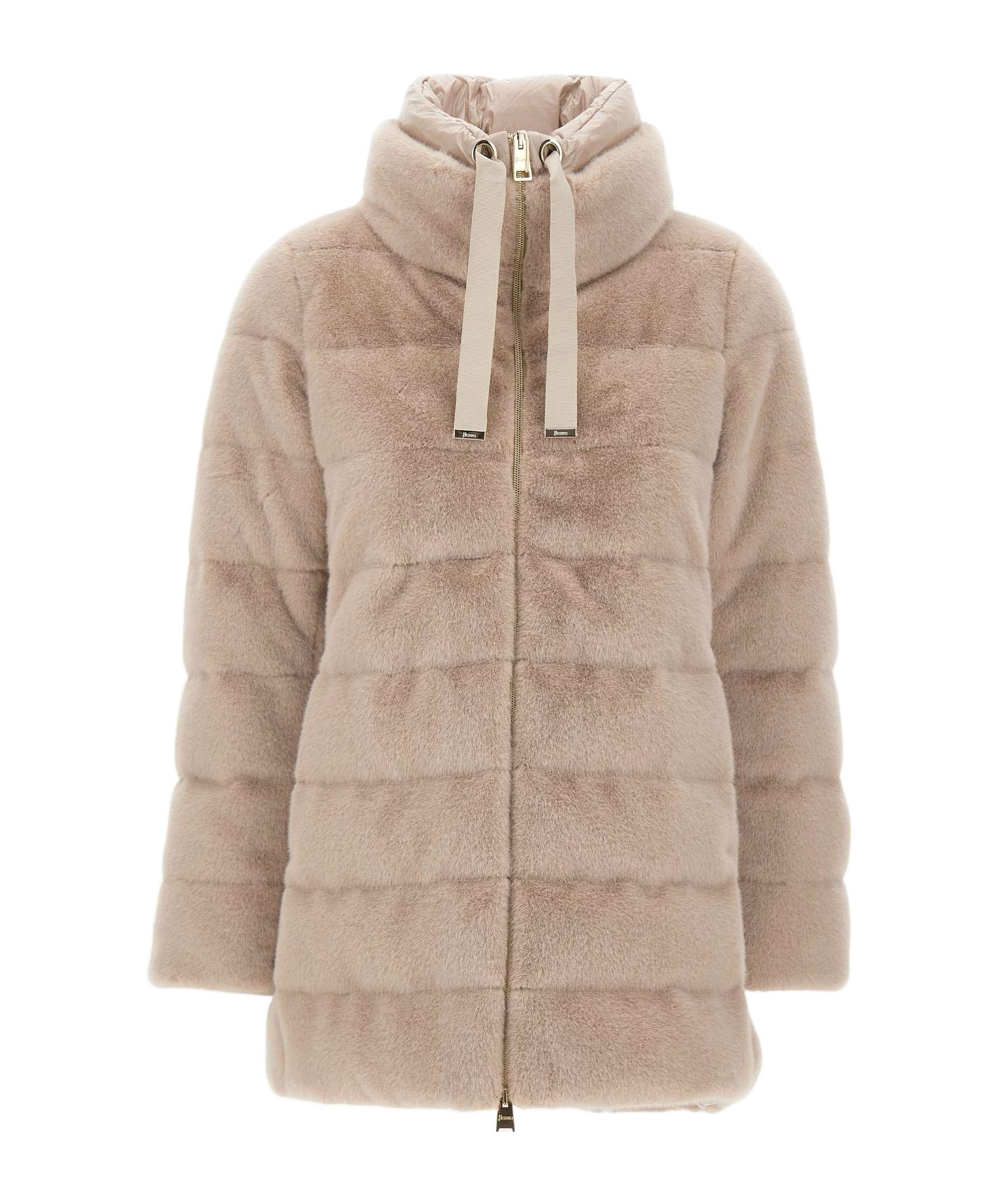 Herno Zipper Hooded Down Jacket In Black