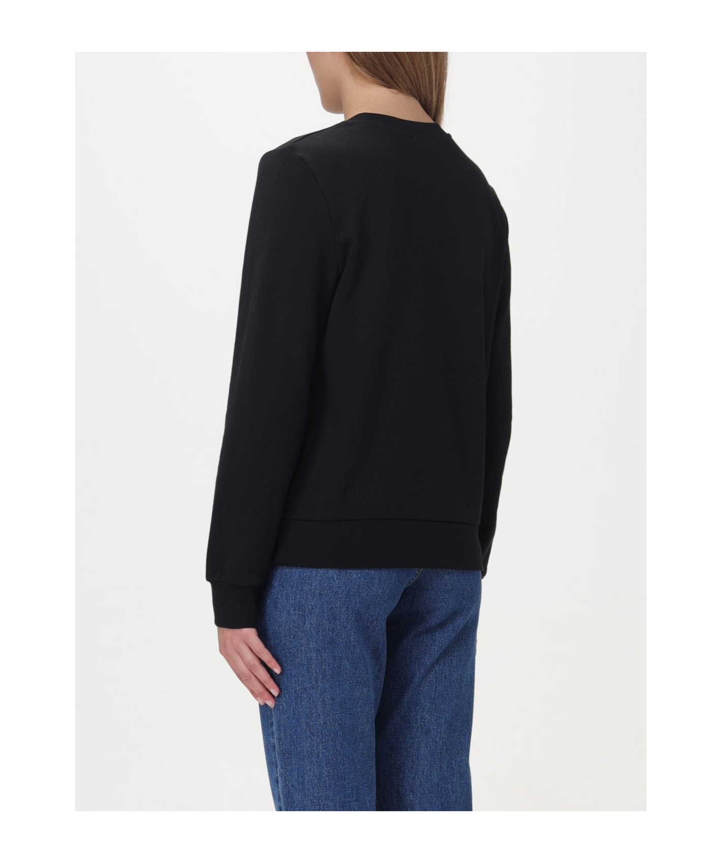 Apc A.p.c. Flocked Logo Crewneck Sweatshirt In Black
