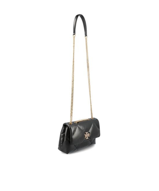 Tory Burch Small Kira Diamond Quilted Convertible Leather Shoulder Bag In Black