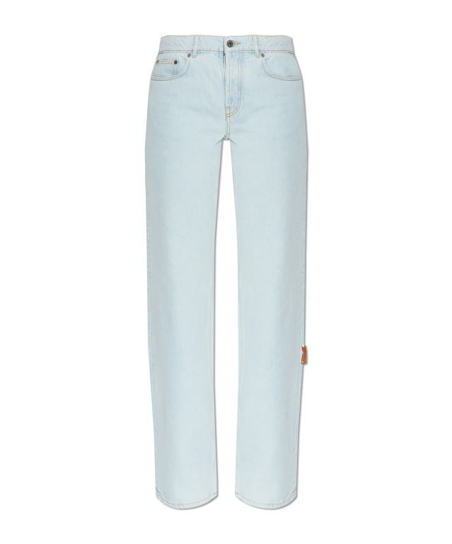 Off-white Five-pocket Cotton Jeans In Blue