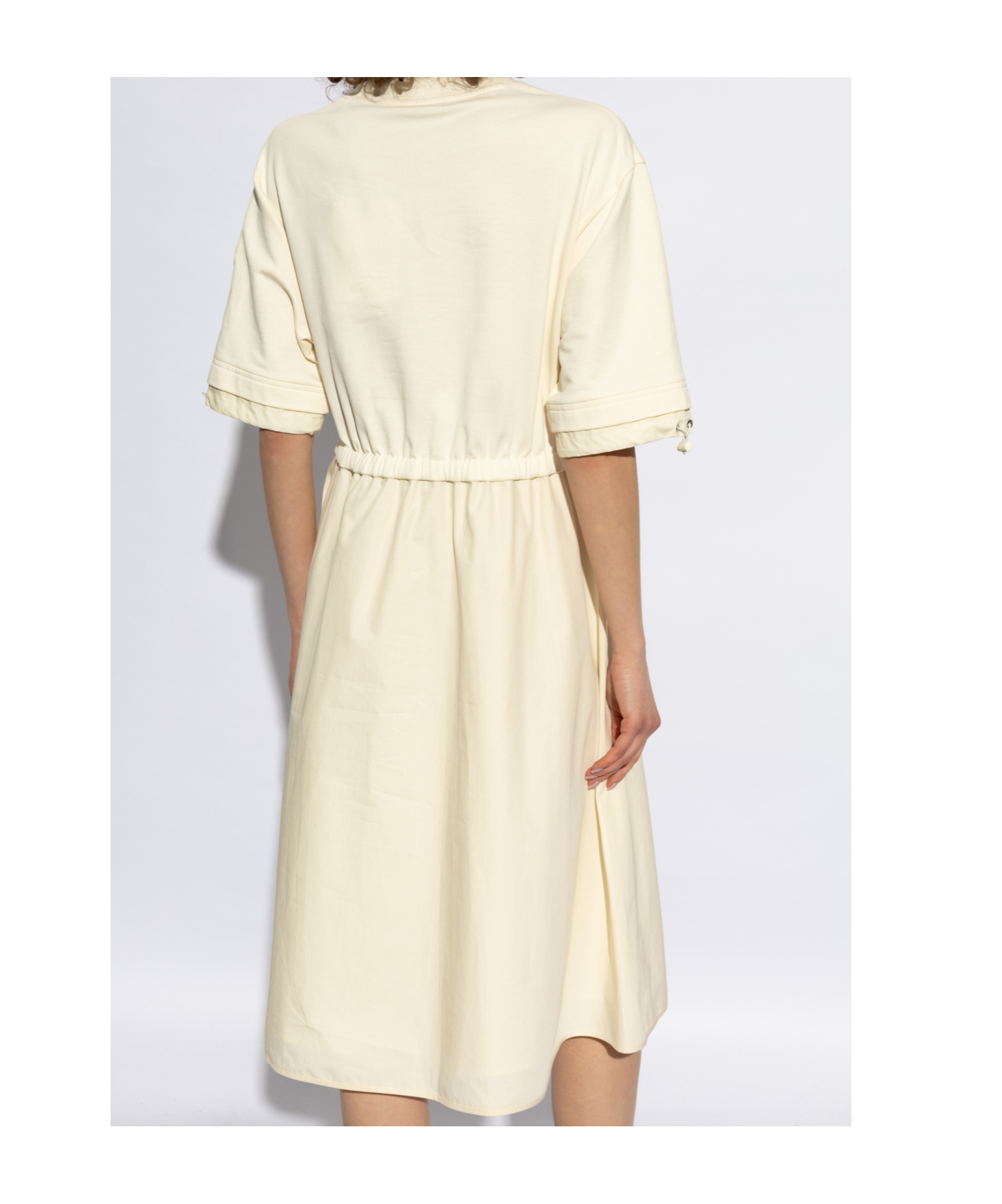 Moncler Cotton Midi Dress In White