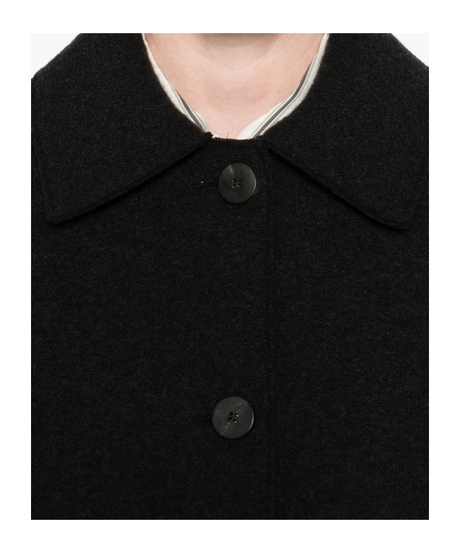 Harris Wharf London Button-front Collared Jacket In Black