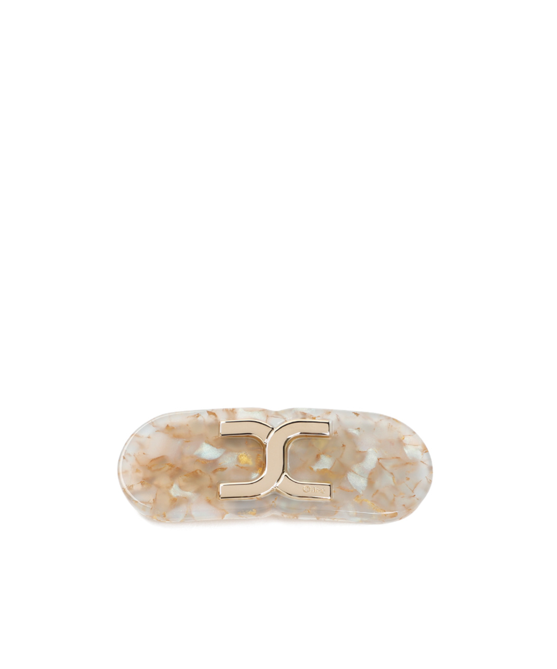 Chloé Marcie Marbled-pattern Hair Clip In Yellow