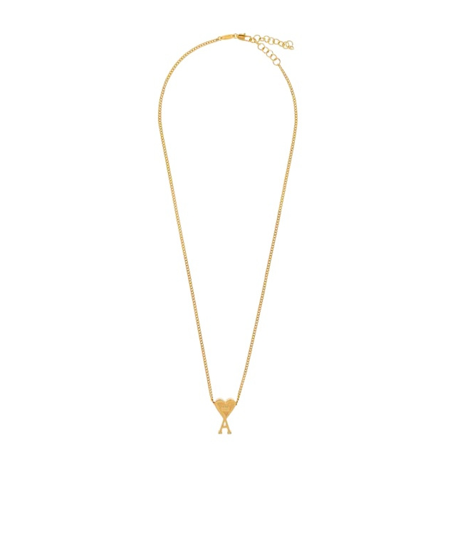 Ami Alexandre Mattiussi Ami Logo Pendant Necklace In Yellow