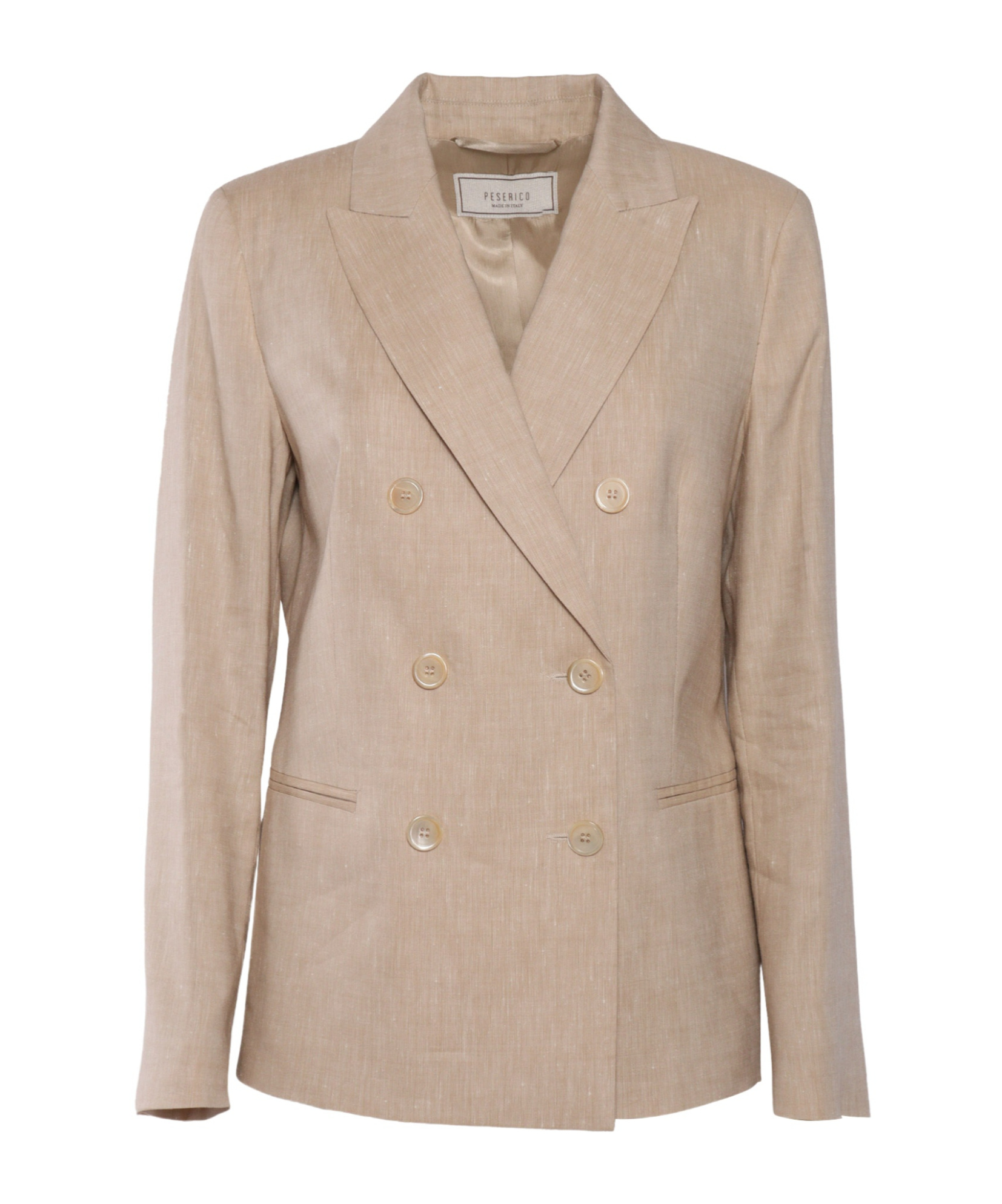 Peserico Double-breasted Tailored Jacket With Buttons In Brown