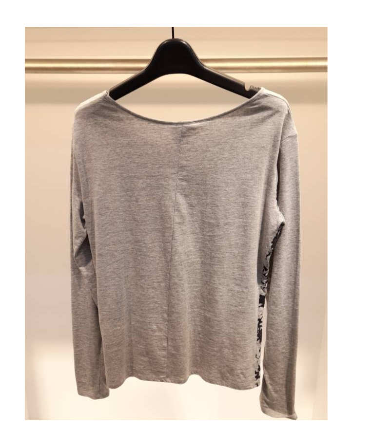Armani Jeans Round Collar And Long-sleeved T-shirt In Gray