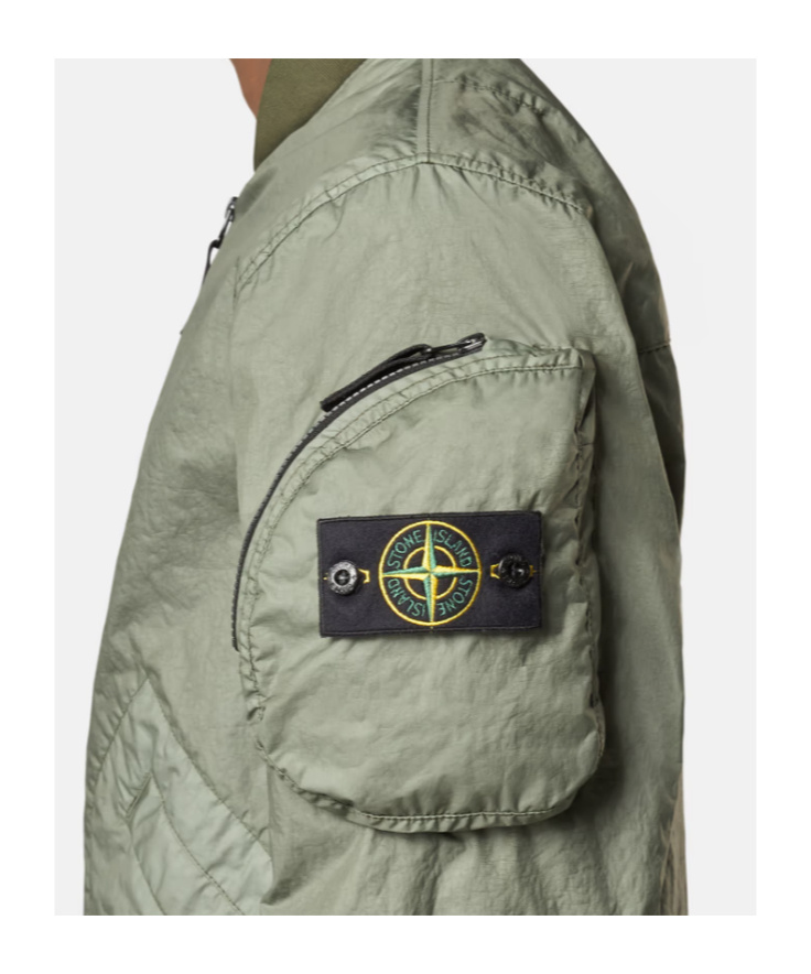 Stone Island 3l Tc Membrane Bomber Jacket In Green