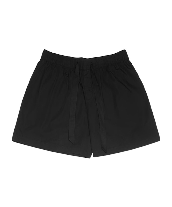 Tekla Drawstring Sleep Shorts In Black