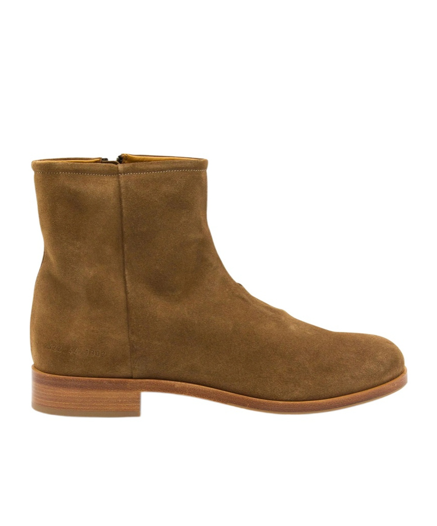 Common Projects Zipper Boot In Waxed Suede In Brown