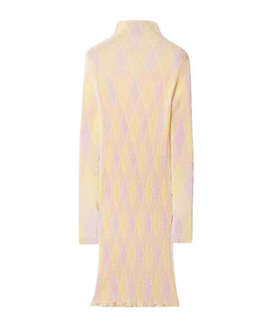 Burberry Argyle Check Pattern Ribbed-knit Dress In Nude