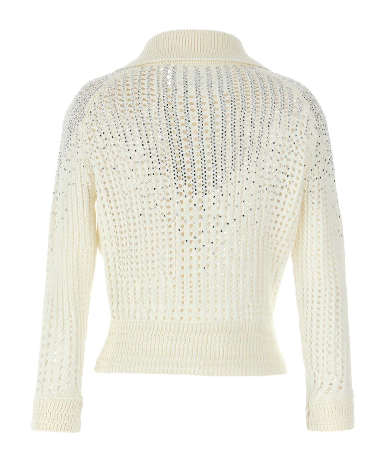 Ermanno Scervino Rhinestone Cardigan Sweaters And Cardigans In White